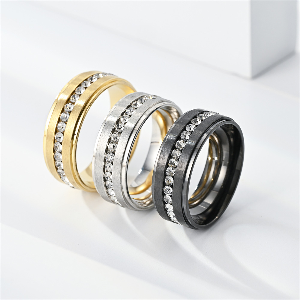 Men Accessories Ideas - Anelli con diamanti in acciaio inossidabile
