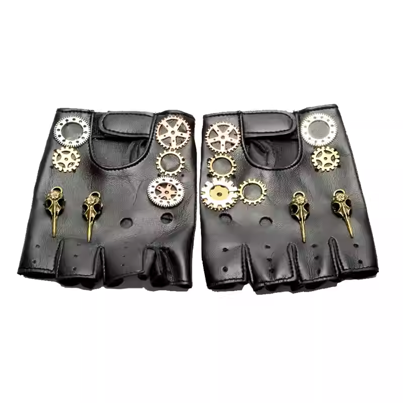 Men Accessories Fashion - Guanti bussola senza dita in pelle
