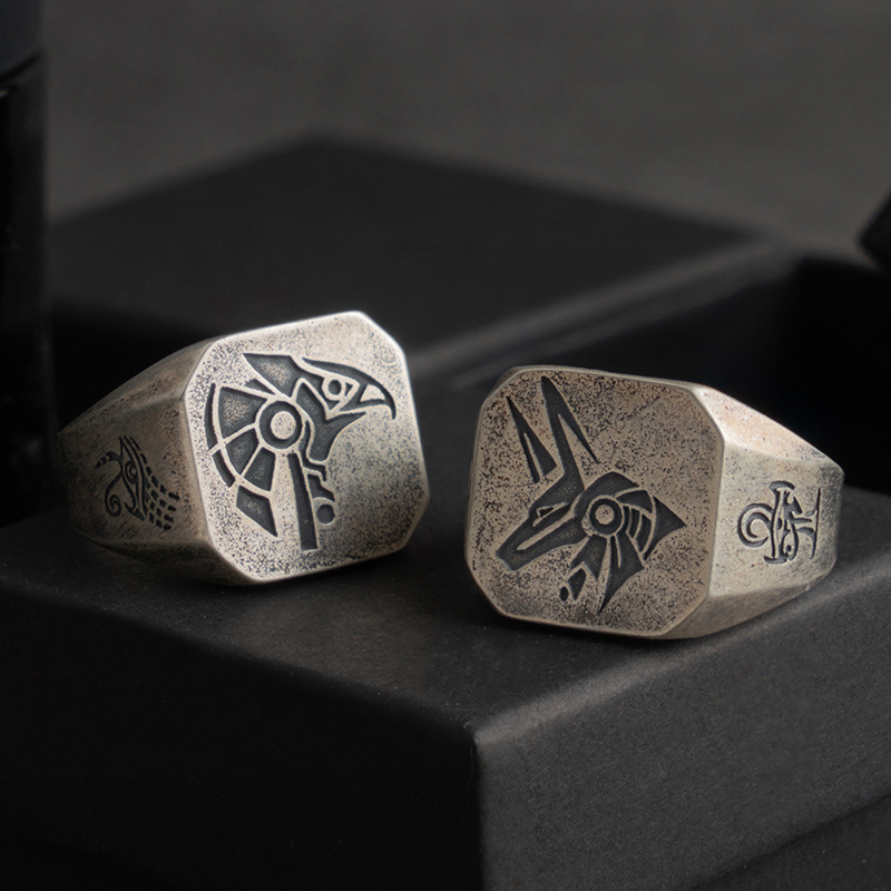 Men'S Accessories Jewelry Egypt - Anello retrò Egitto Anubis Horus per