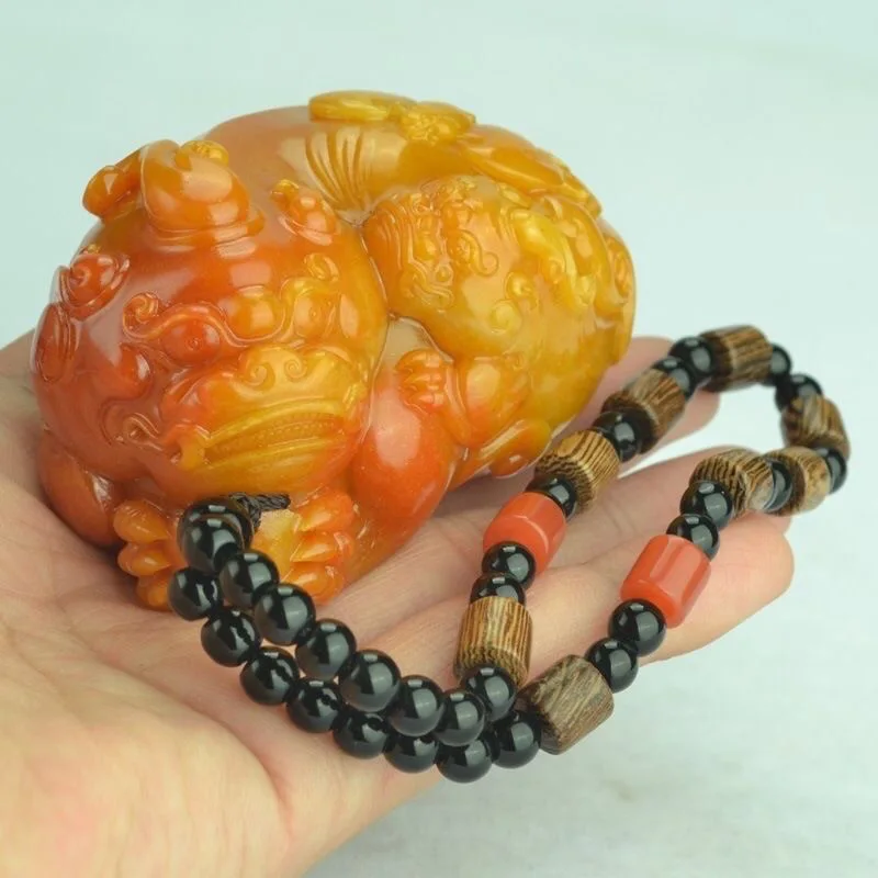 Men Accessories For Hand - Naturale Huang Longyu Pixiu collana con